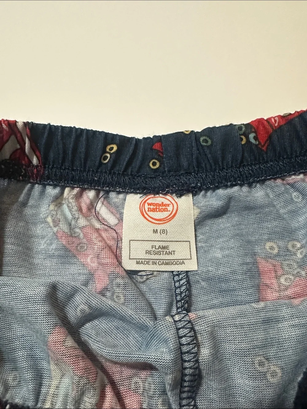 wonder nation Light Blue Tee & Navy Cereal Print Pajama Set